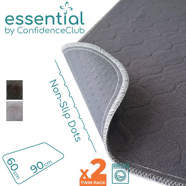 Essential Washable Absorbent Non-Slip Mat 60x90cm - Twin-Pack